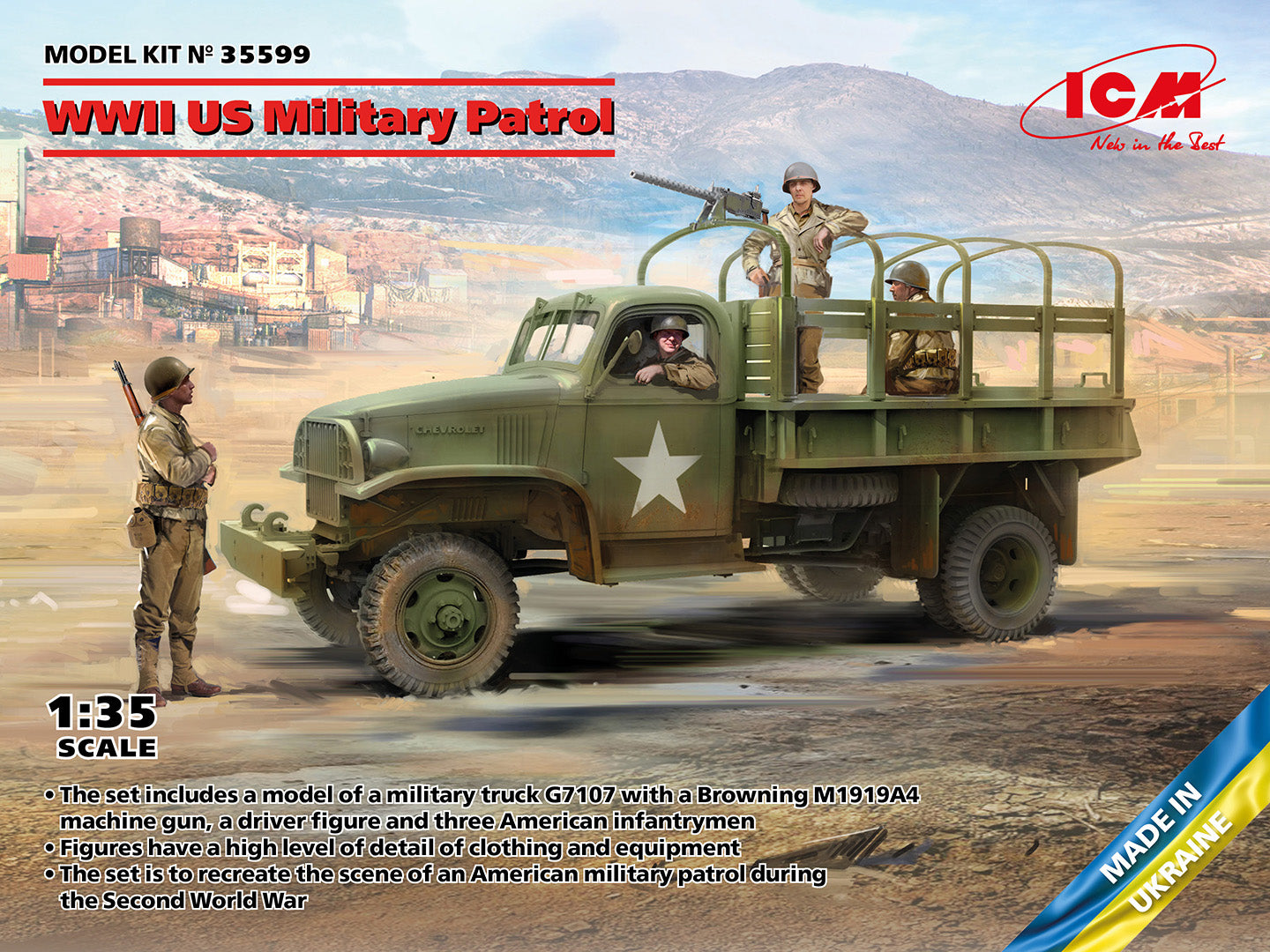 ICM 35599 1:35 WWII US Military Patrol (G7107 with MG M1919A4)