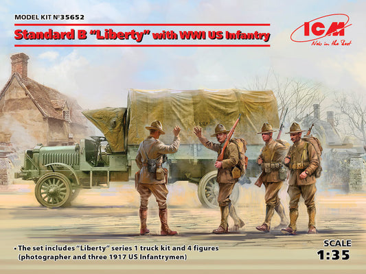 ICM 35652 1:35 Standard B 'Liberty' Truck WWI with US Infantry