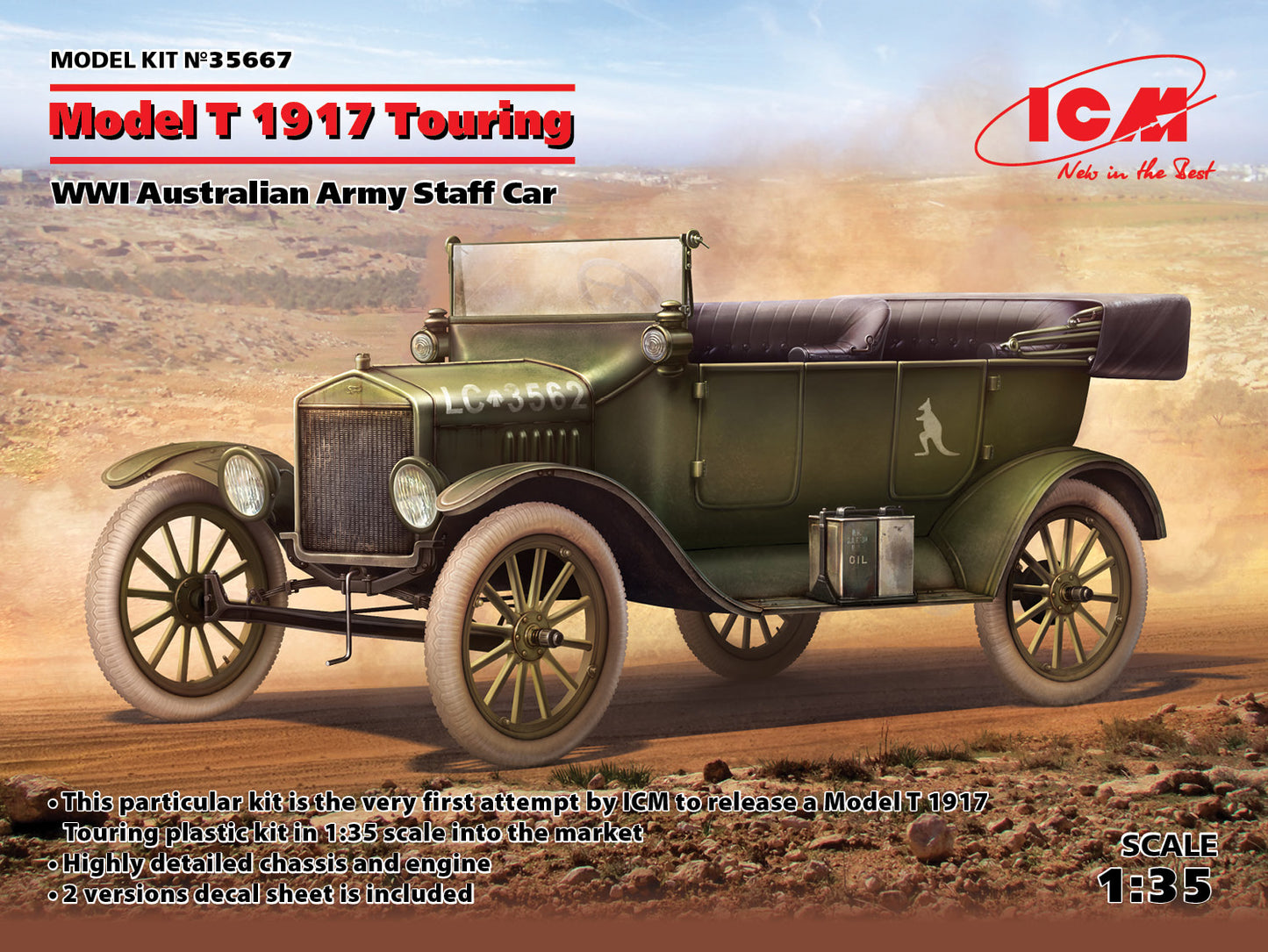 ICM 35667 1:35 Model T 1917 Touring WWI Australian Army Staff Car