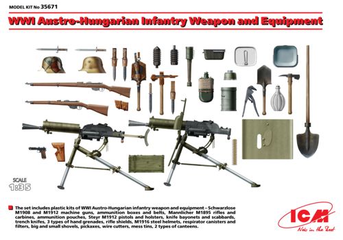 ICM 35671 1:35 WWI Austro-Hungarian Infantry Weapon and Equipment