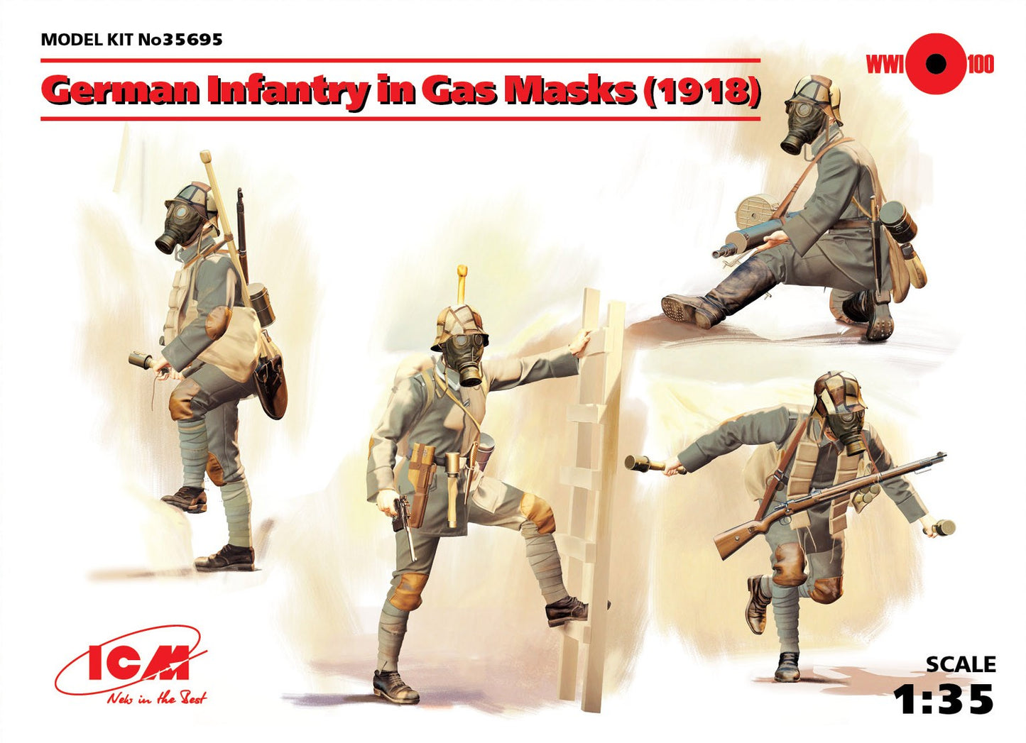 ICM 35695 1:35 German Infantry in Gas Masks (1918)