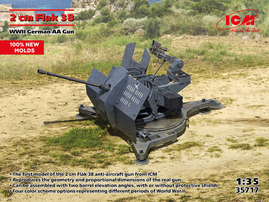 ICM 35717 1:35 Flak 38, WWII German AA Gun - new tooling 2024