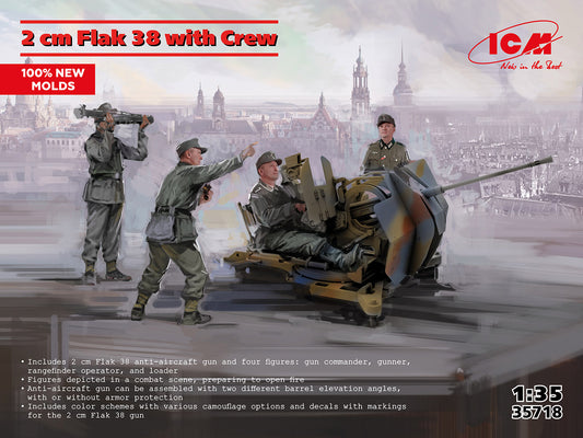 ICM 35718 1:35 Flak 38 with Crew - with new parts