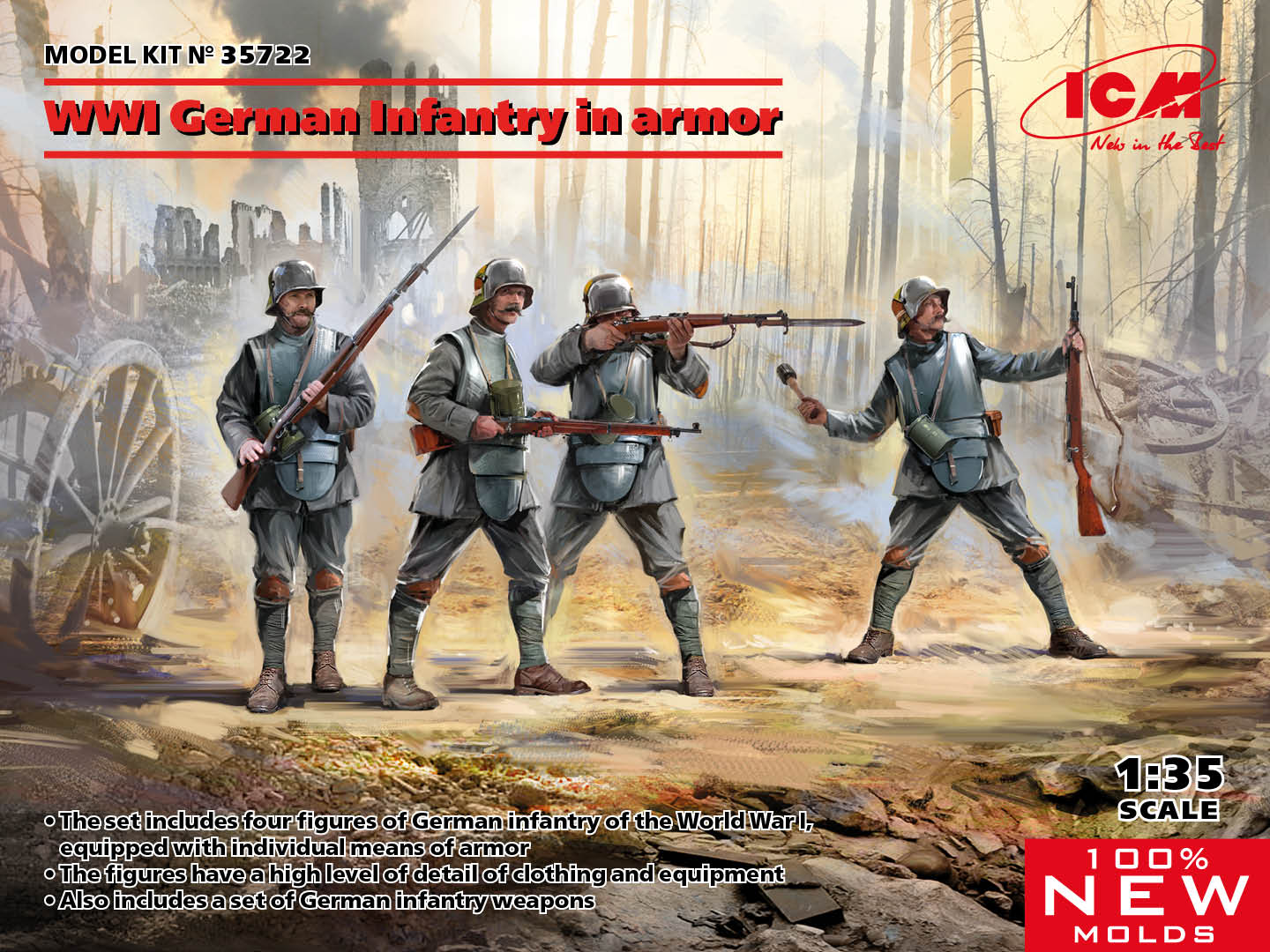 ICM 35722 1:35 WWI German Infantry in Armor (WWI)