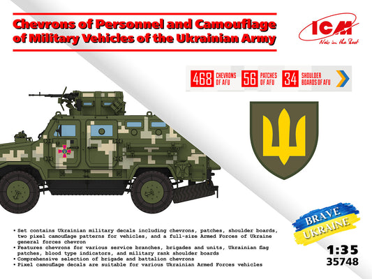 ICM UK 35748 1:35 Chevrons of Personnel & Camouflage of Military Vehicles of the Ukrainian Army