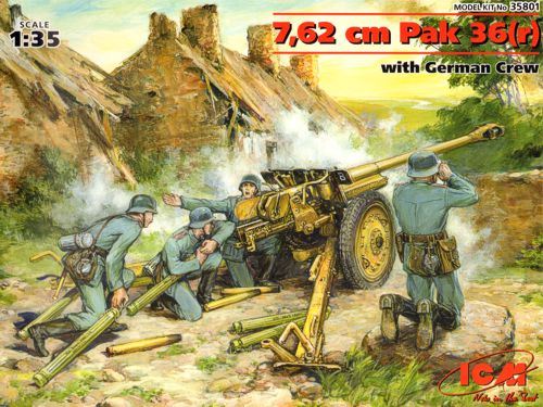 ICM 35801 1:35 7,62mm Pak-36(r) Field Gun with Crew