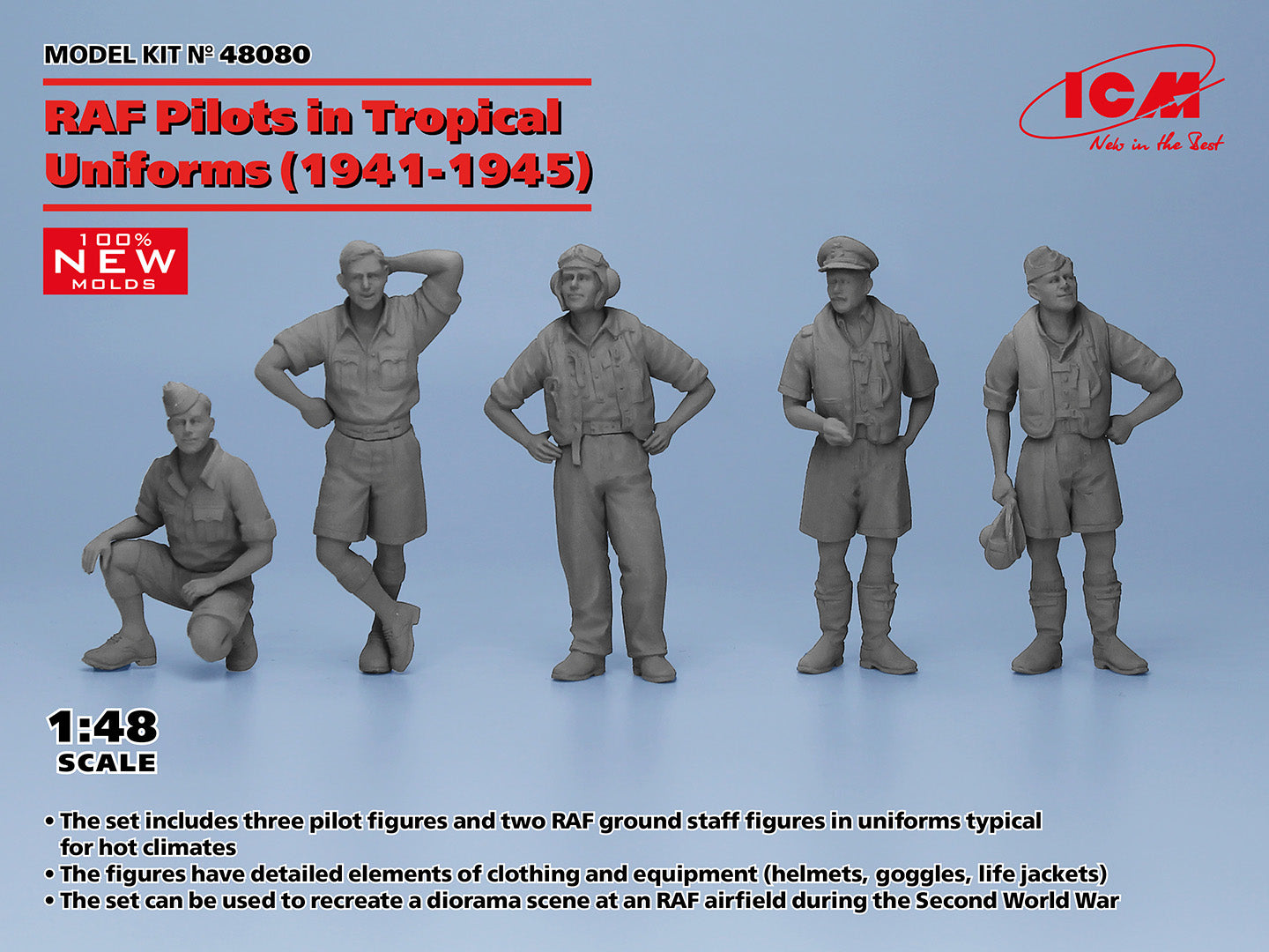 ICM 48080 1:48 RAF Pilots in Tropical Uniforms (1941-1945)