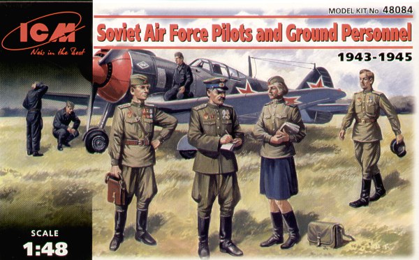 ICM 48084 1:48 Soviet Air Force Pilots and Ground Crew