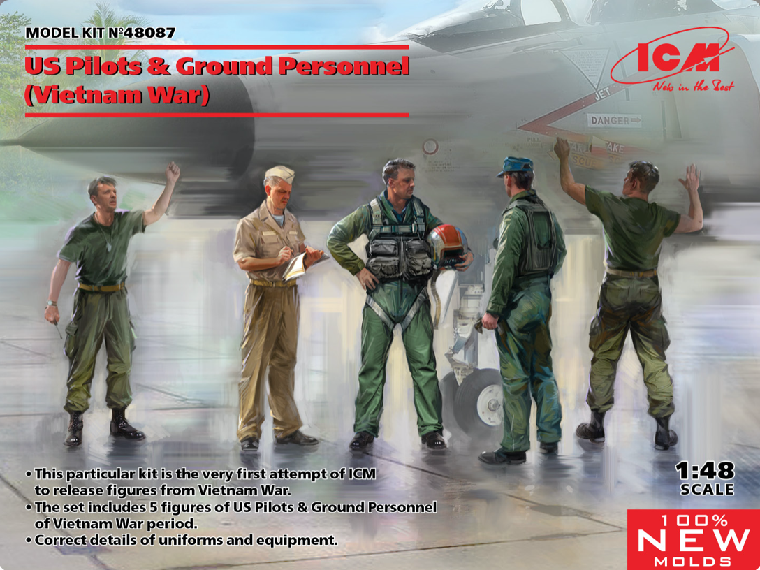 ICM 48087 1:48 US Pilots & Ground Personnel (Vietnam War)