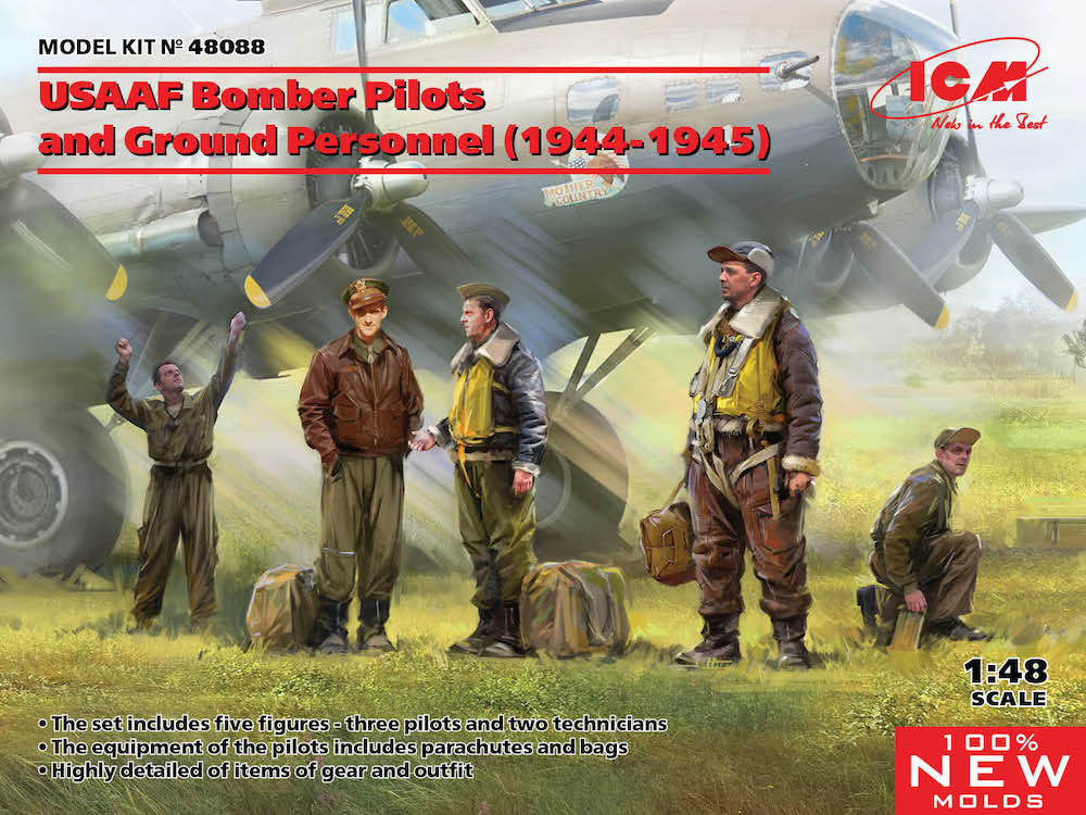 ICM 48088 1:48 USAAF Bomber Pilots and Ground Personnel (1944-1945)