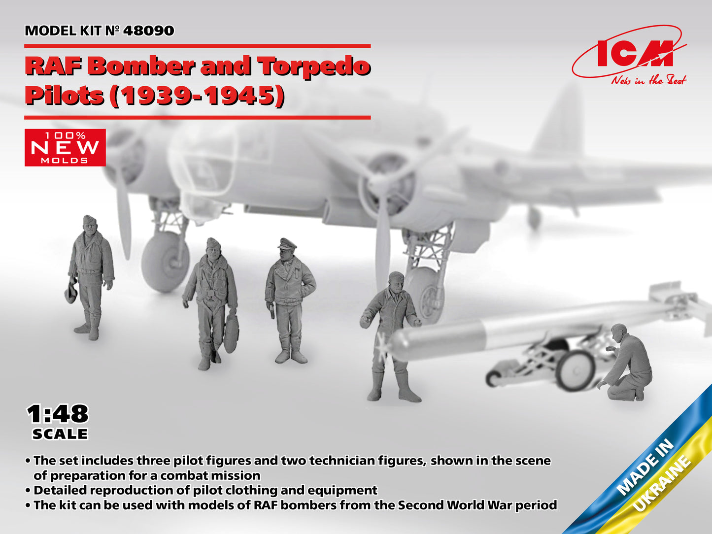 ICM 48090 1:48 RAF Bomber and Torpedo Pilots (1939-1945)
