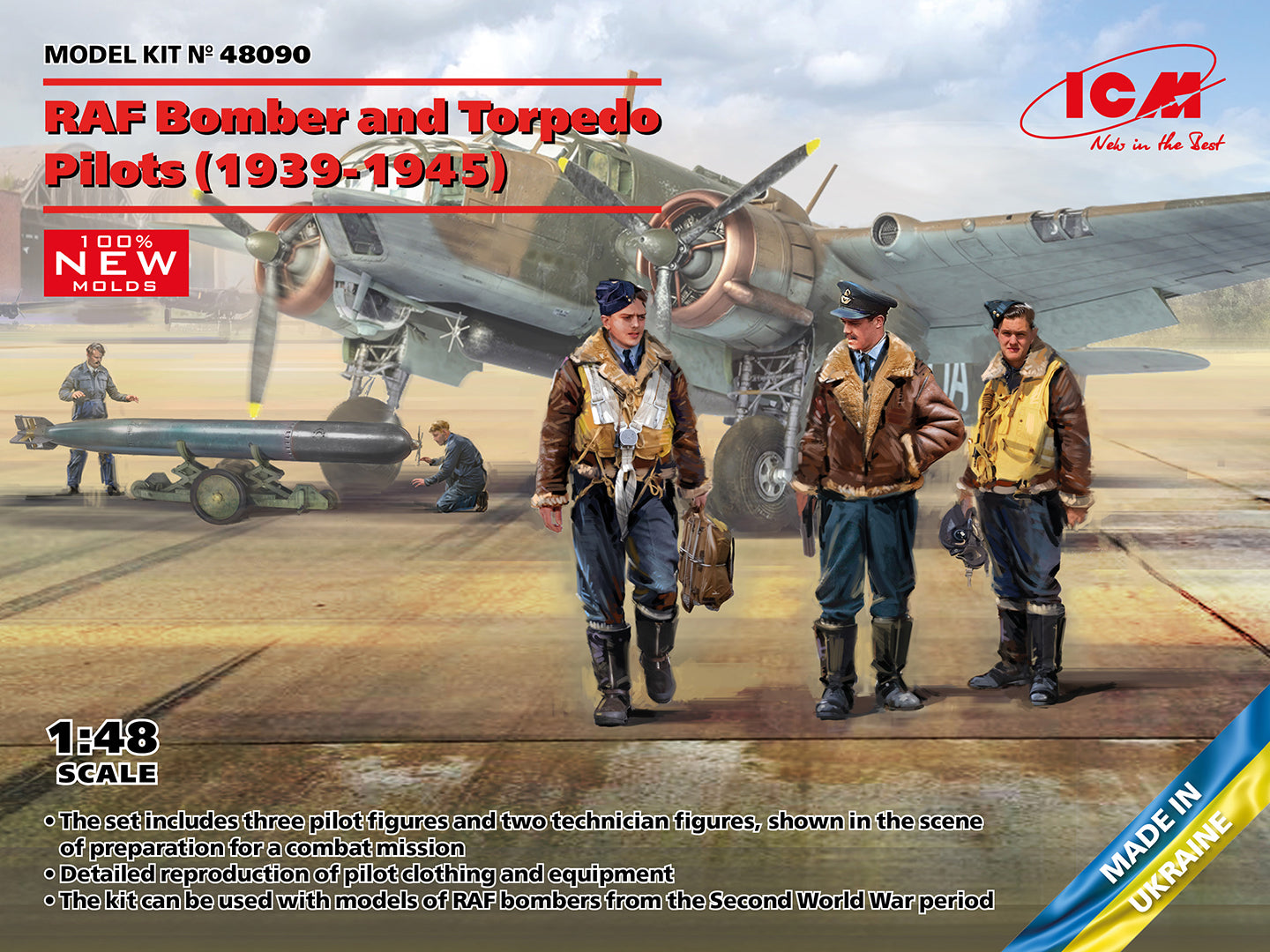 ICM 48090 1:48 RAF Bomber and Torpedo Pilots (1939-1945)