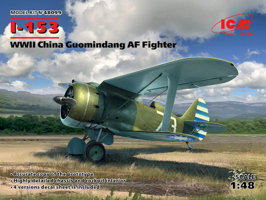 ICM 48099 1:48 Polikarpov I-153 WWII China Guomindang Air Force Fighter