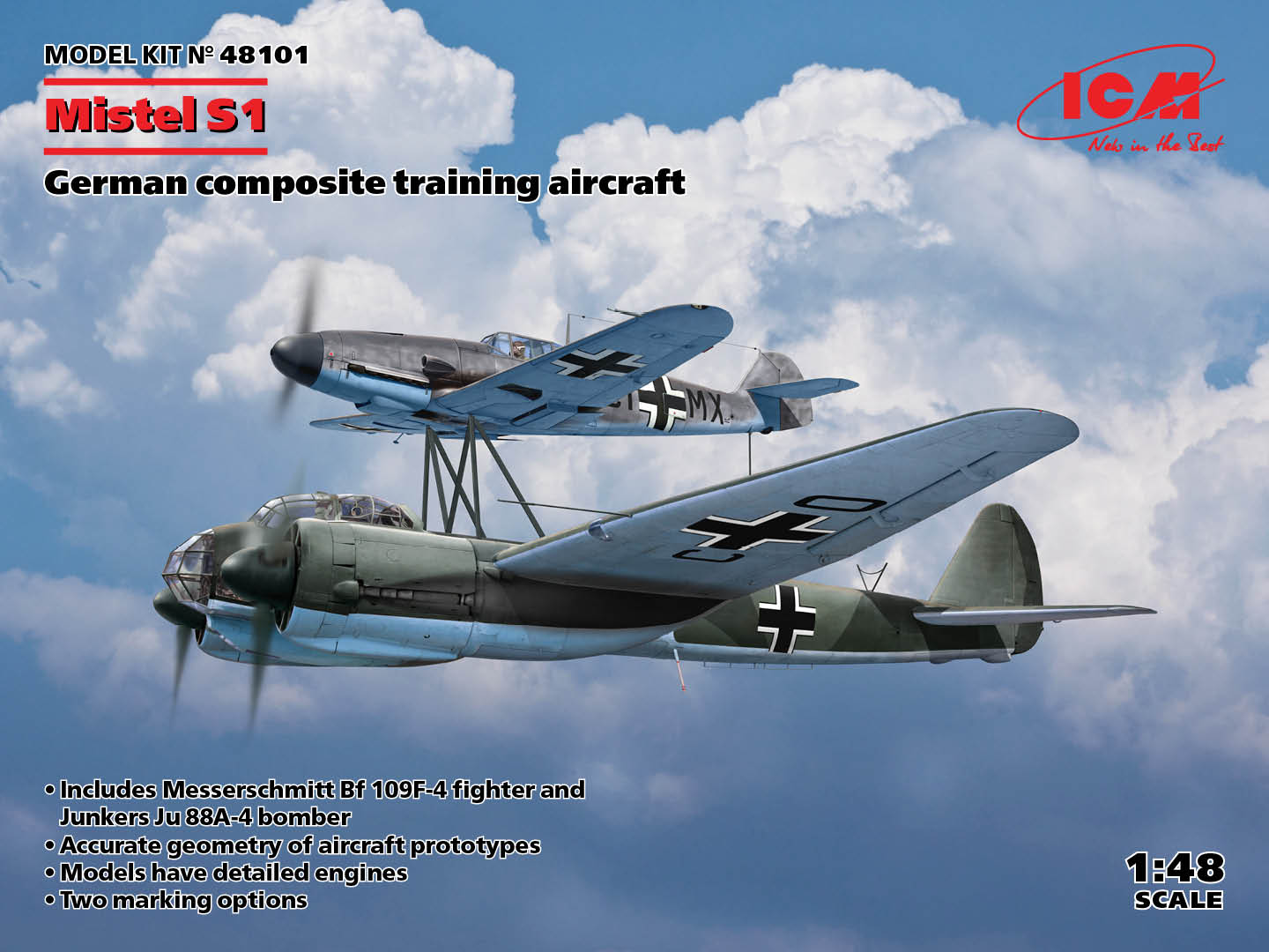 ICM 48101 1:48 Mistel S1 German Composite Training Aircraft