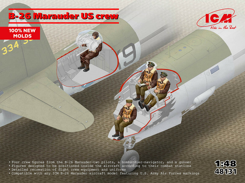 ICM 48131 1:48 Martin B-26 Marauder US crew (4 figures)