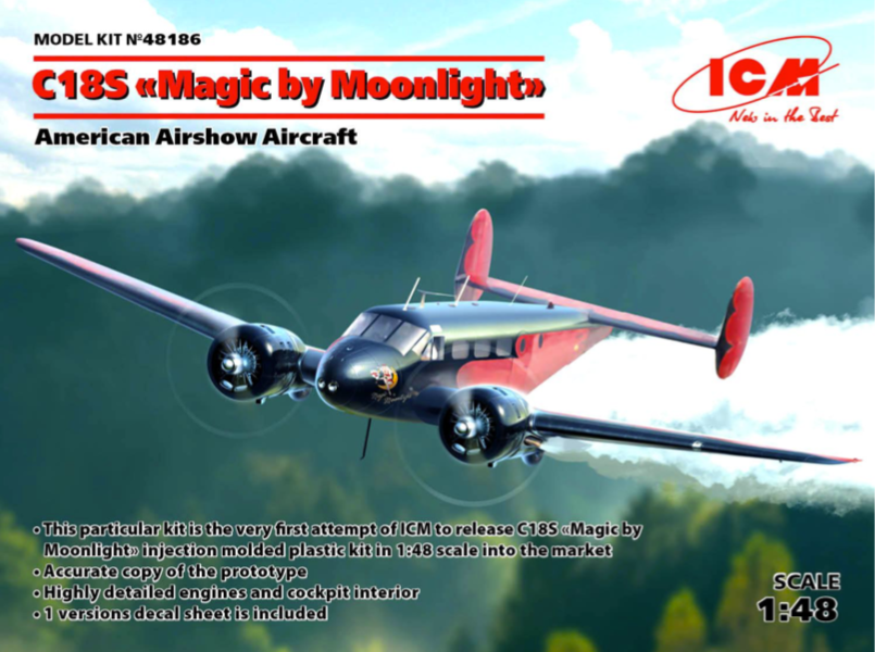 ICM 48186 1:48 Beech C18S 'Magic by Moonlight' Airshow Aircraft