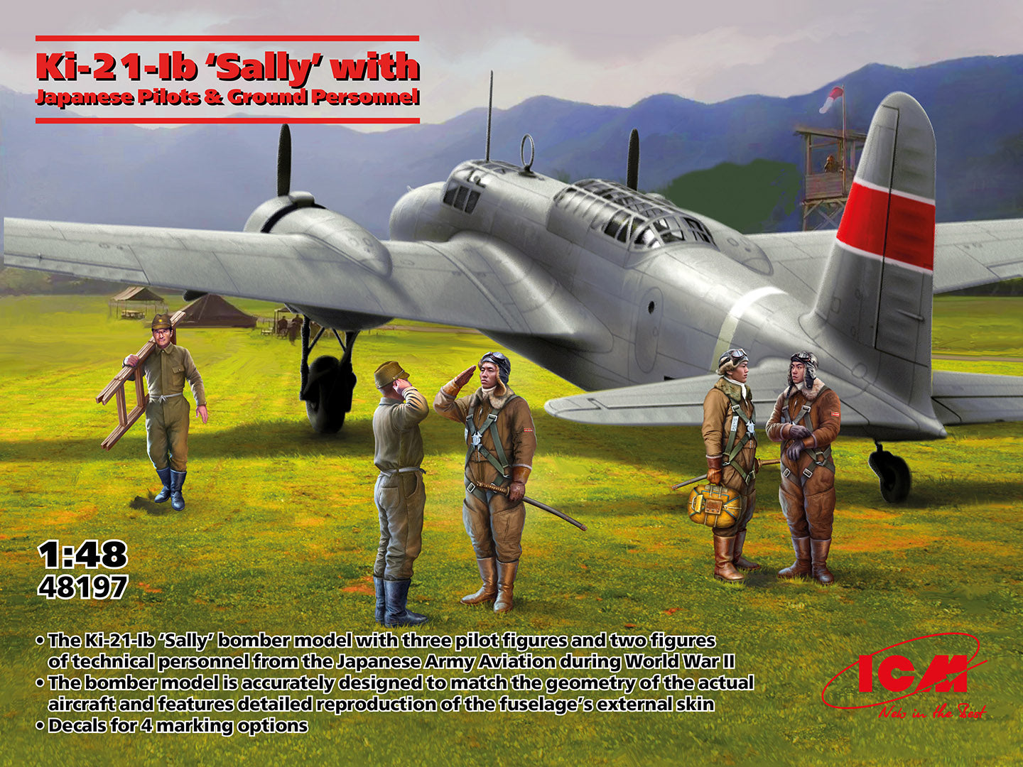 ICM 48197 1:48 Mitsubishi Ki-21-Ib 'Sally' with Japanese Pilots and Ground Personnel