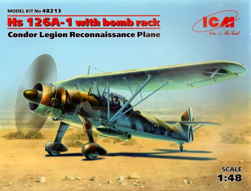 ICM 48213 1:48 Henschel Hs-126A-1 with Bomb Rack Condor Legion Reconnaissance Plane