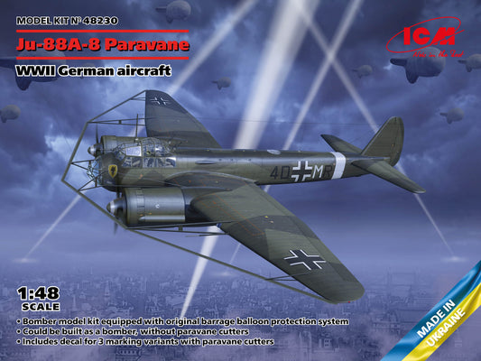 ICM 48230 1:48 Junkers Ju-88A-8 Paravane WWII German Aircraft