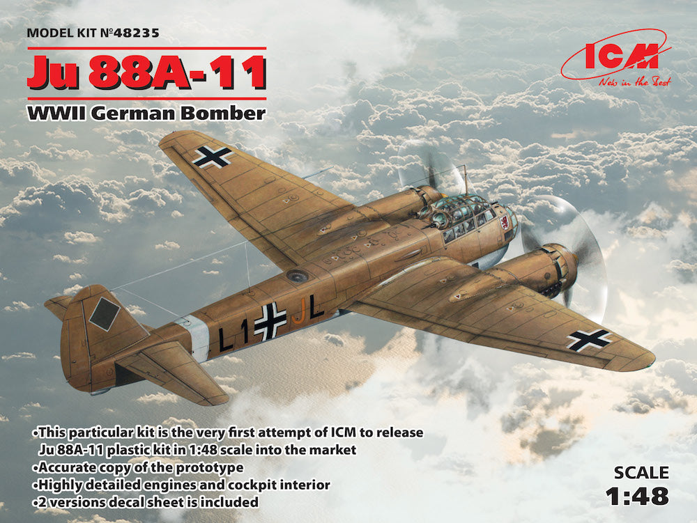 ICM 48235 1:48 Junkers Ju-88A-11 WWII German Bomber