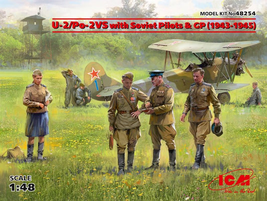 ICM 48254 1:48 Polikarpov U-2/Po-2VS with Soviet Pilots & GP (1943-1945)