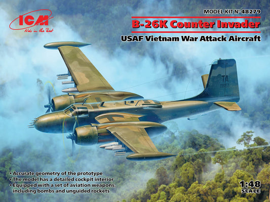 ICM 48279 1:48 Douglas B-26K Counter Invader USAF Vietnam War Attack Aircraft