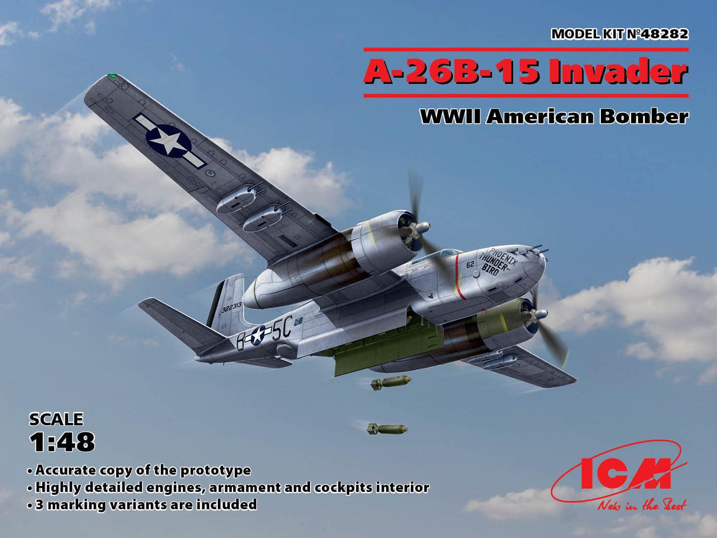 ICM 48282 1:48 Douglas A-26B-15 Invader WWII American Bomber