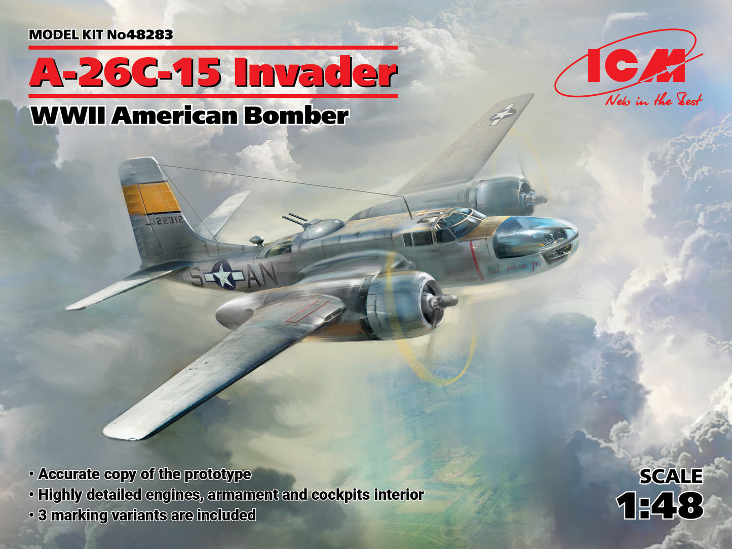 ICM 48283 1:48 Douglas A-26Ð¡-15 Invader WWII American Bomber