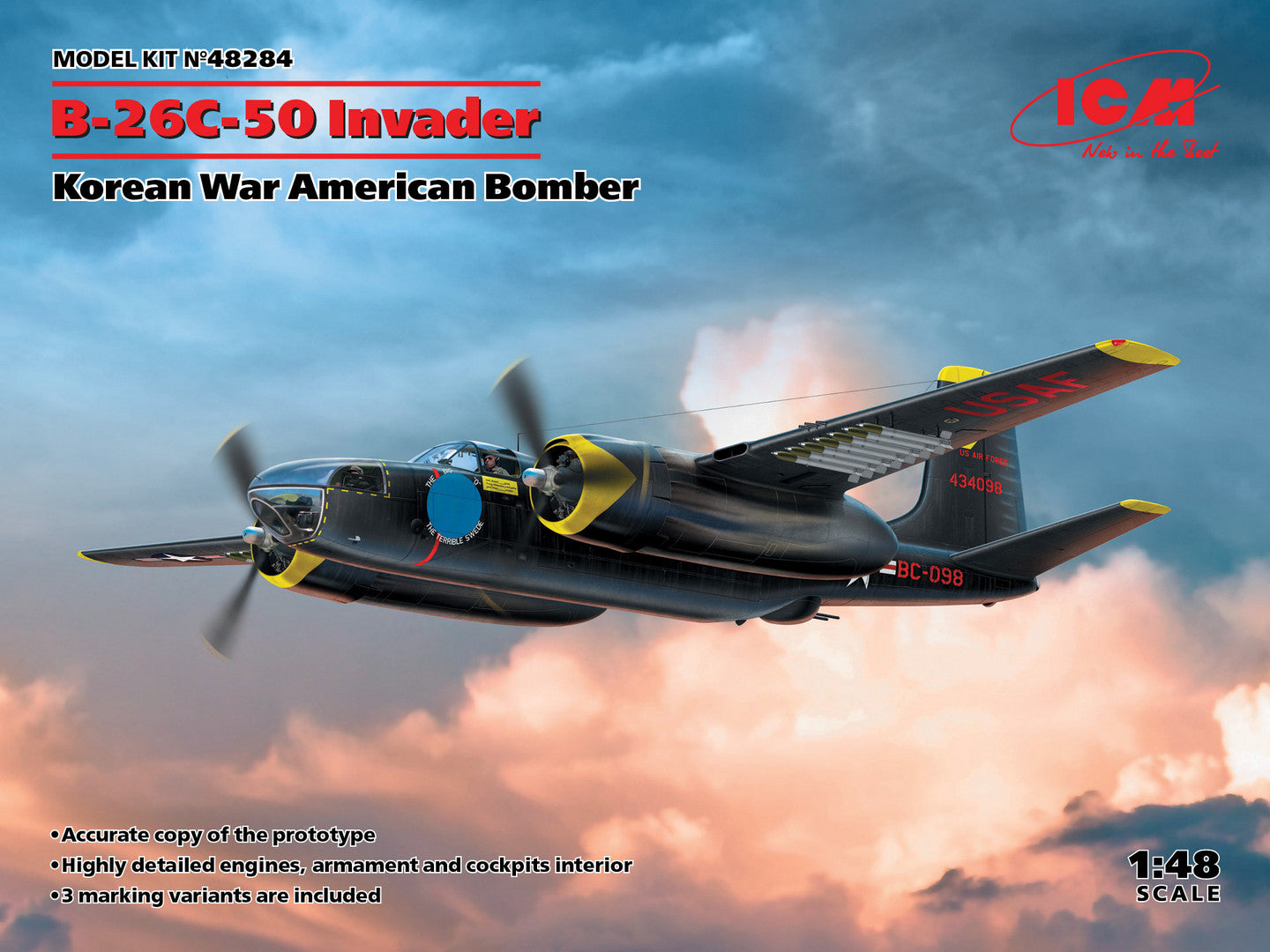 ICM 48284 1:48 Douglas B-26Ð¡-50 Invader Korean War American Bomber