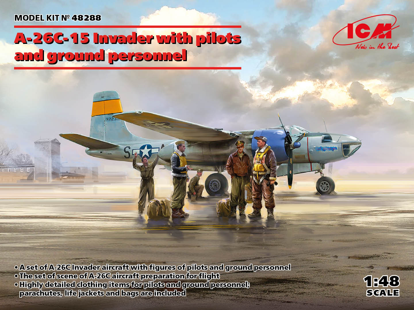 ICM 48288 1:48 Douglas A-26C-15 Invader with Pilots and Ground Personnel