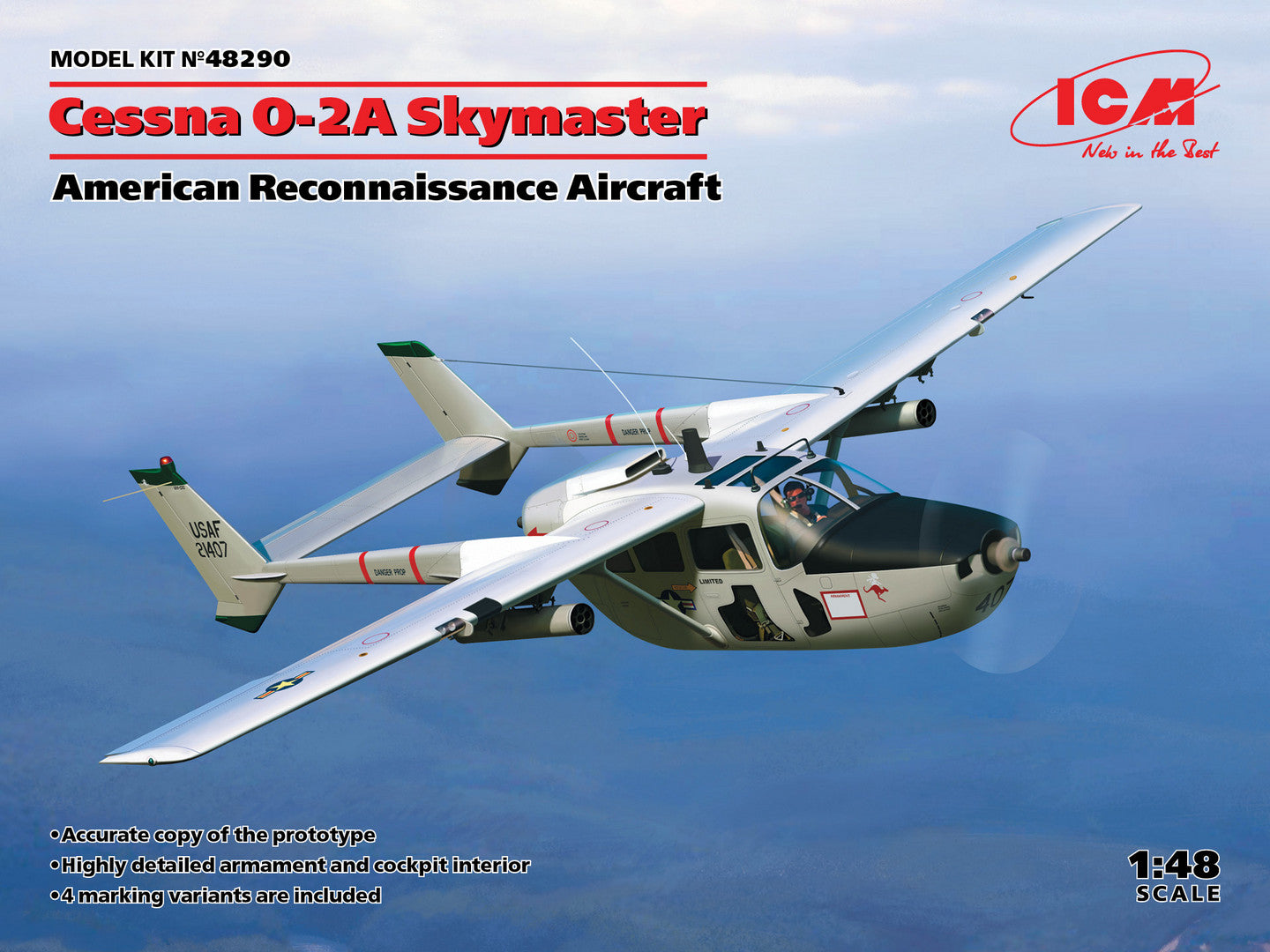 ICM 48290 1:48 Cessna O-2A Skymaster American Reconnaissance Aircraft