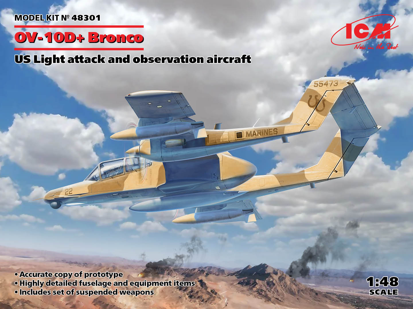 ICM 48301 1:48 OV-10D+ Bronco Light Attack and Observation Aircraft