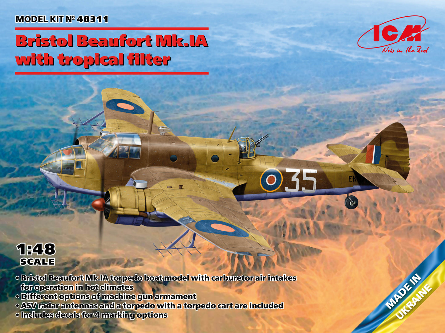 ICM 48311 1:48 Bristol Beaufort Mk.IA with Tropical Filter