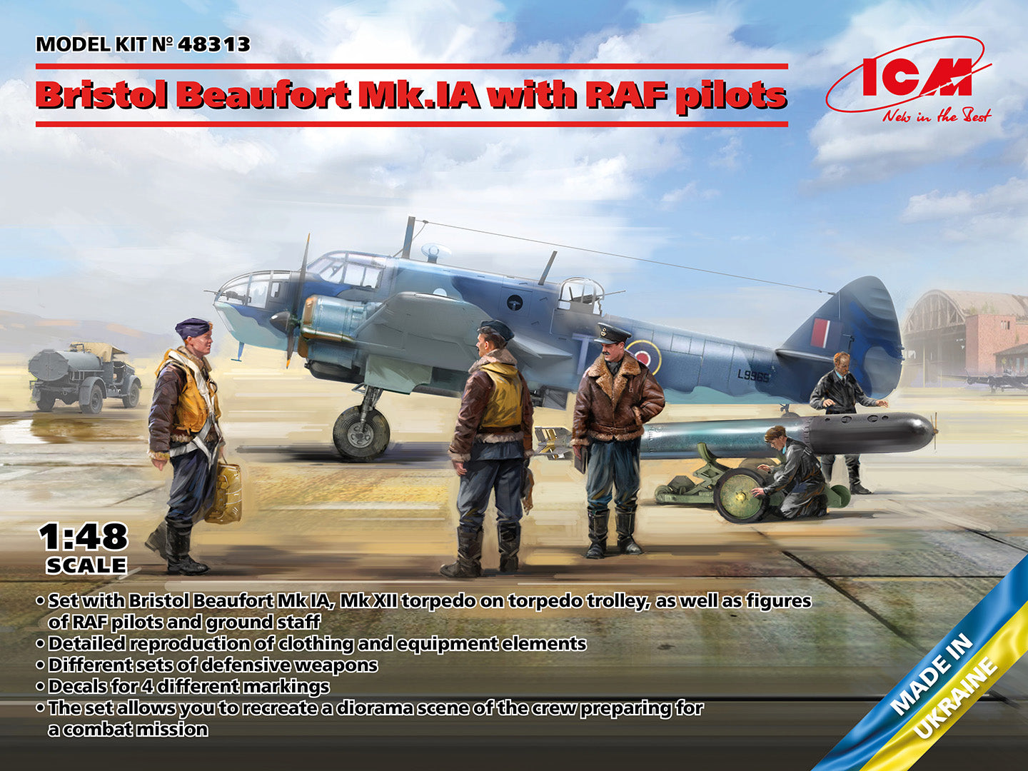 ICM 48313 1:48 Bristol Beaufort Mk.IA with RAF pilots