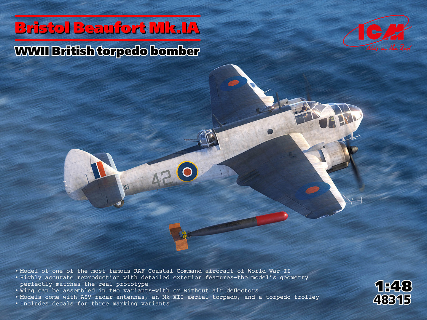 ICM UA 48315 1:48 Bristol Beaufort Mk.IA torpedo bomber