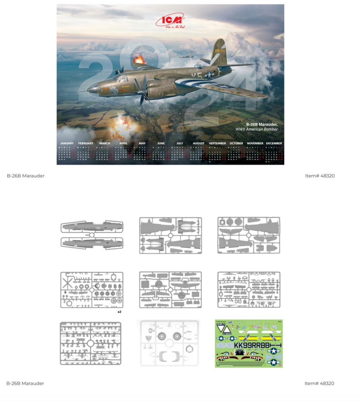ICM 48320 1:48 Martin B-26B Marauder WWII American Bomber