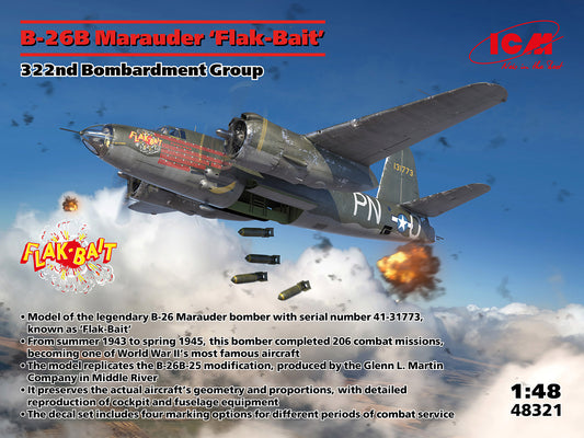 ICM 48321 1:48 Martin B-26B Marauder 'Flak Bait'.