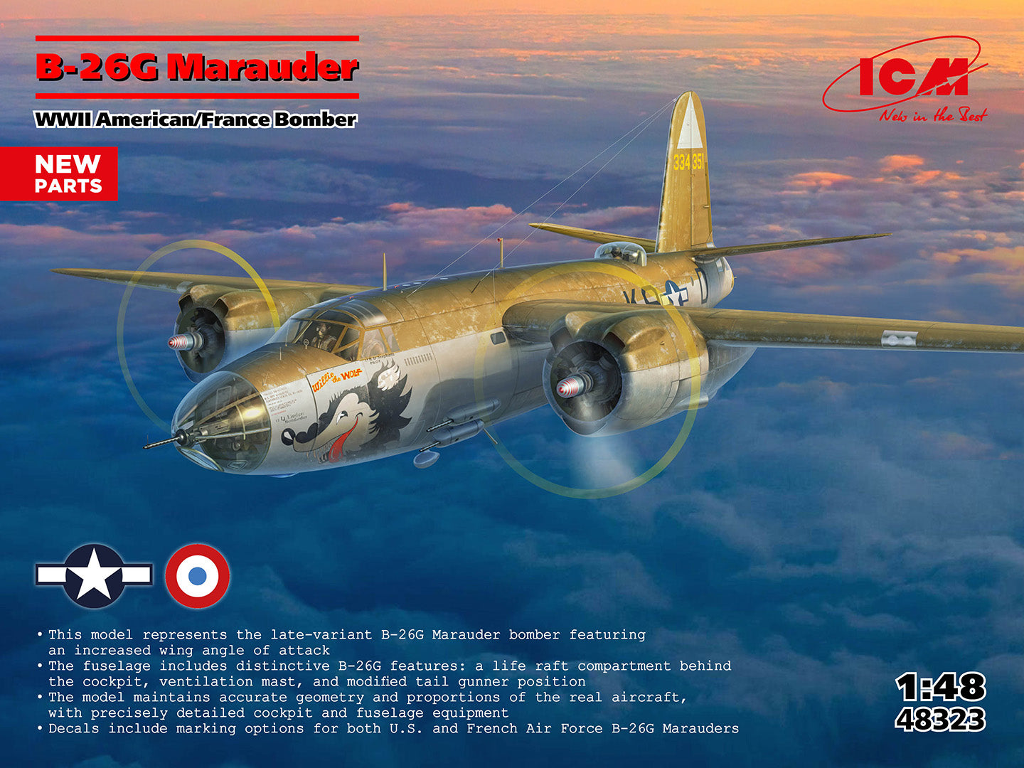 ICM 48323 1:48 Martin B-26G Marauder France and RAF