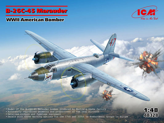 ICM 48328 1:48 Martin B-26C-45 Marauder WWII American bomber