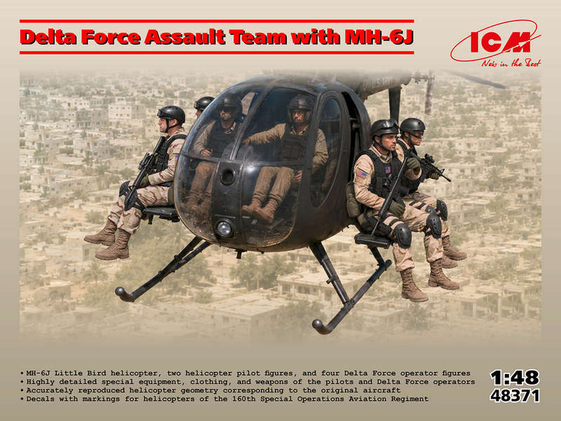 ICM 48371 1:48 Delta Force Assault Team with MH-6J