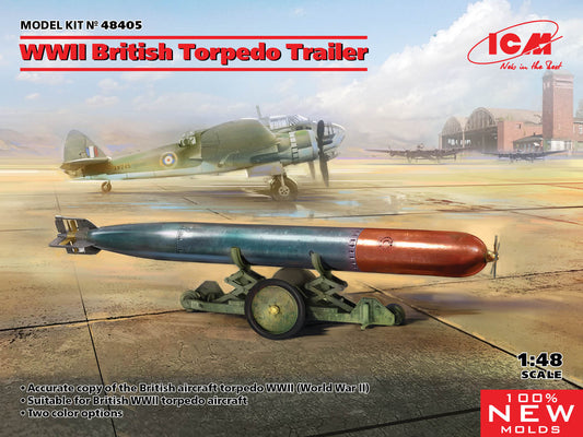 ICM 48405 1:48 WWII British Torpedo and Trailer