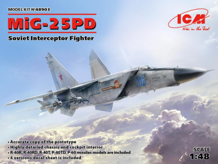 ICM 48903 1:48 Mikoyan MiG-25PD Soviet Interceptor Fighter