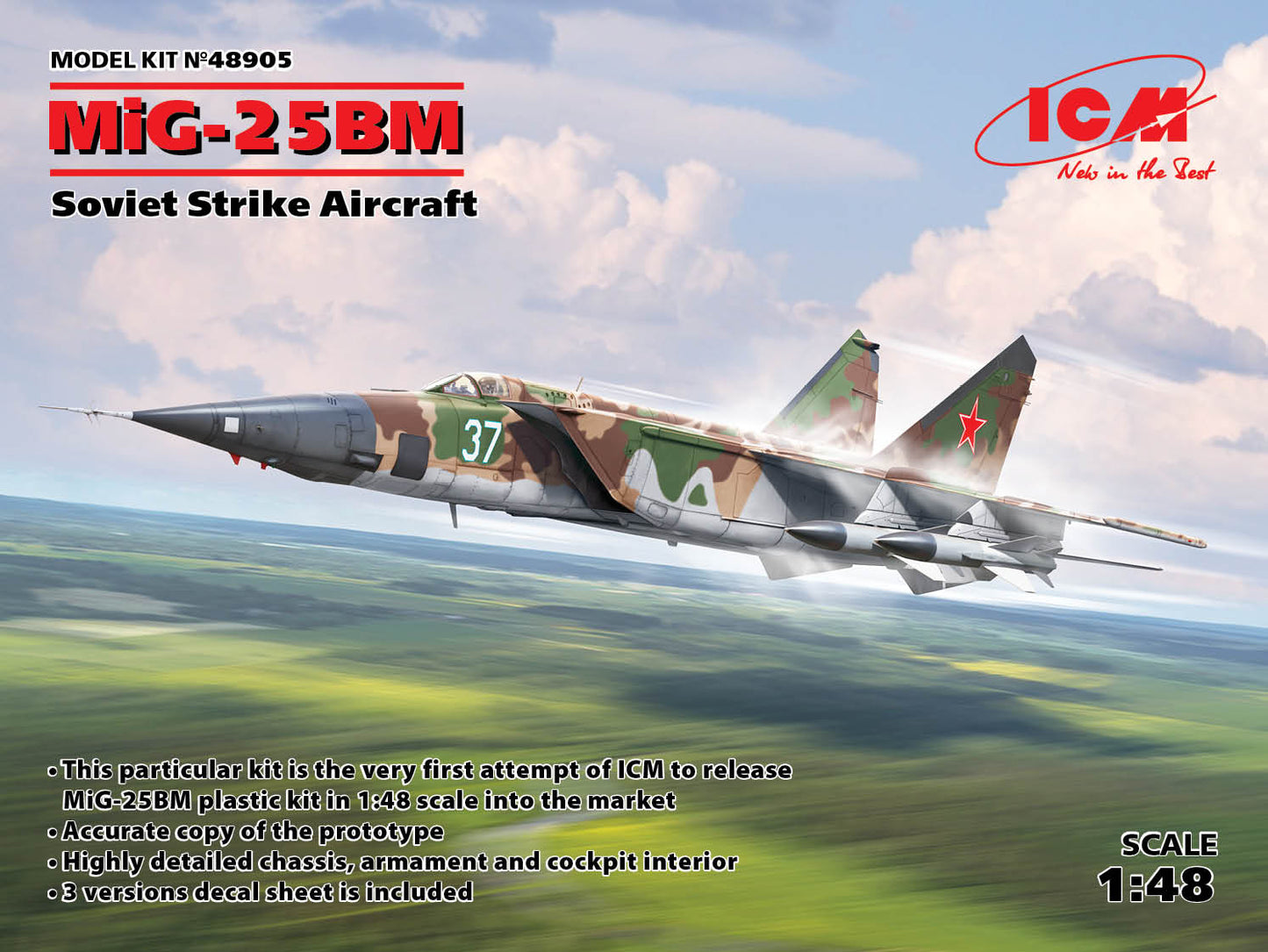 ICM 48905 1:48 Mikoyan MiG-25BM Soviet Strike Aircraft