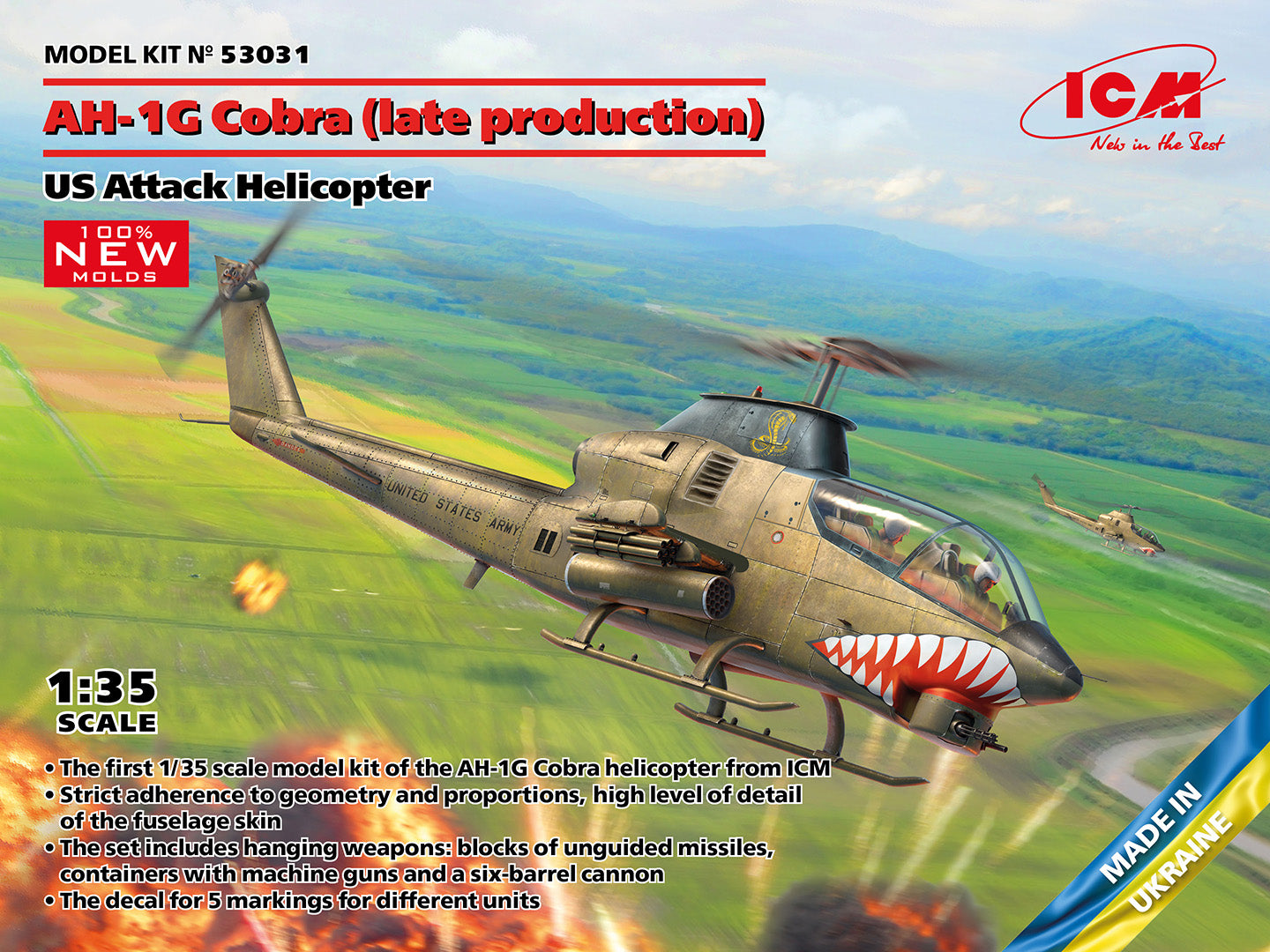 ICM 53031 1:35 Bell AH-1G Cobra (Late Production) US Attack Helicopter