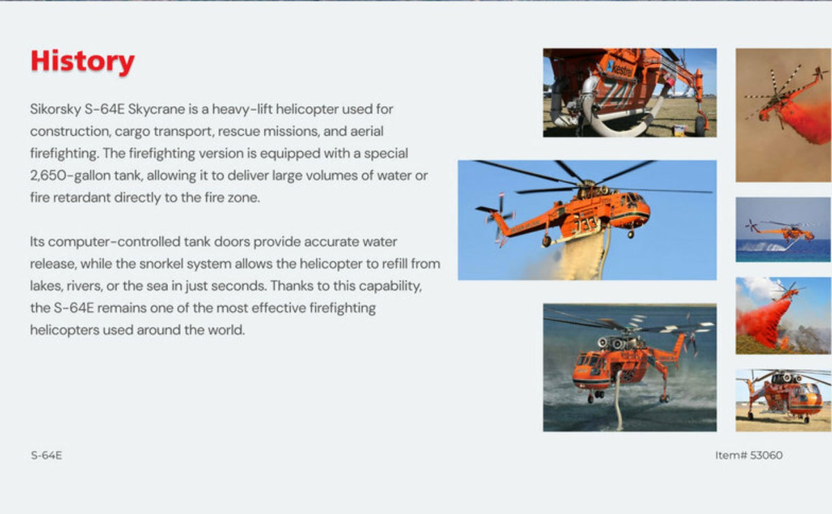 ICM 53060 1:35 Sikorsky S-64E Firefighting Helicopter