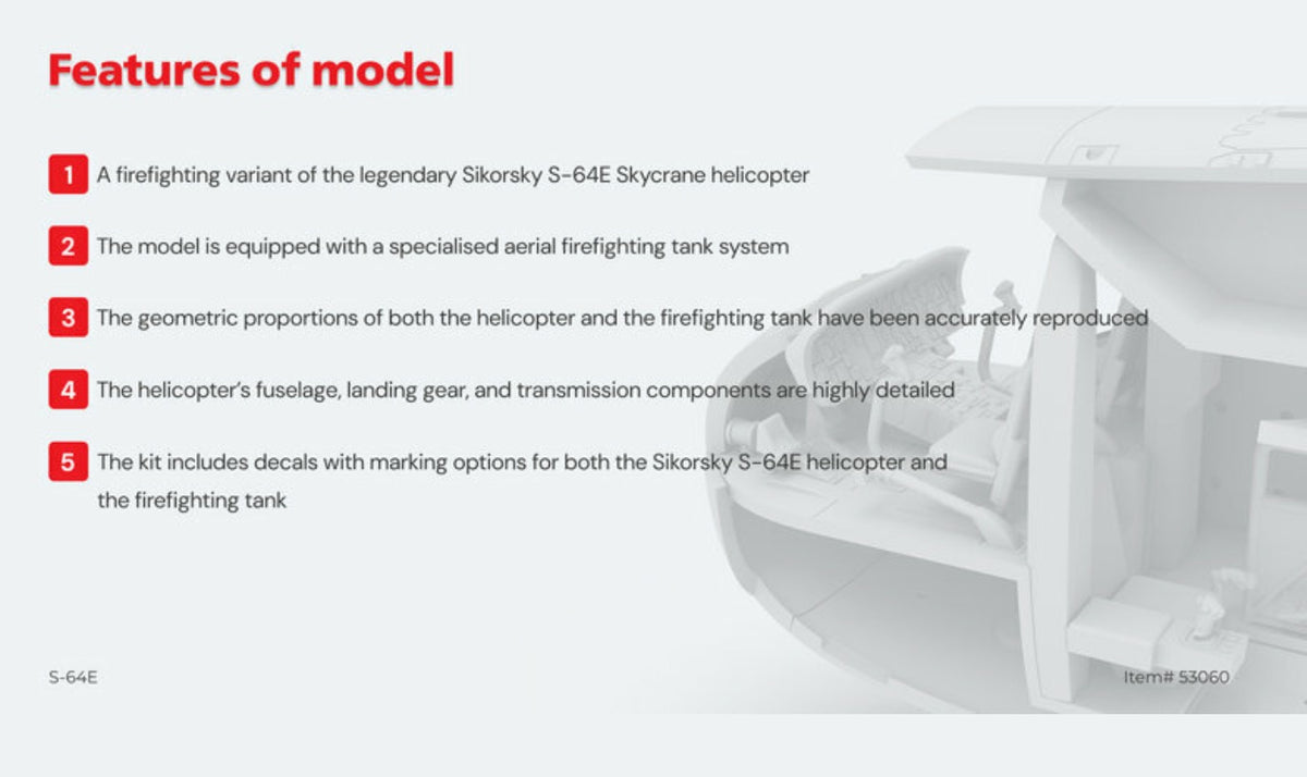ICM 53060 1:35 Sikorsky S-64E Firefighting Helicopter