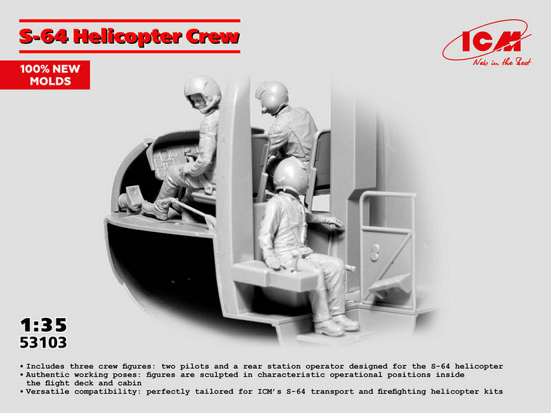 ICM 53103 1:35 Sikorsky S-64 Helicopter Crew