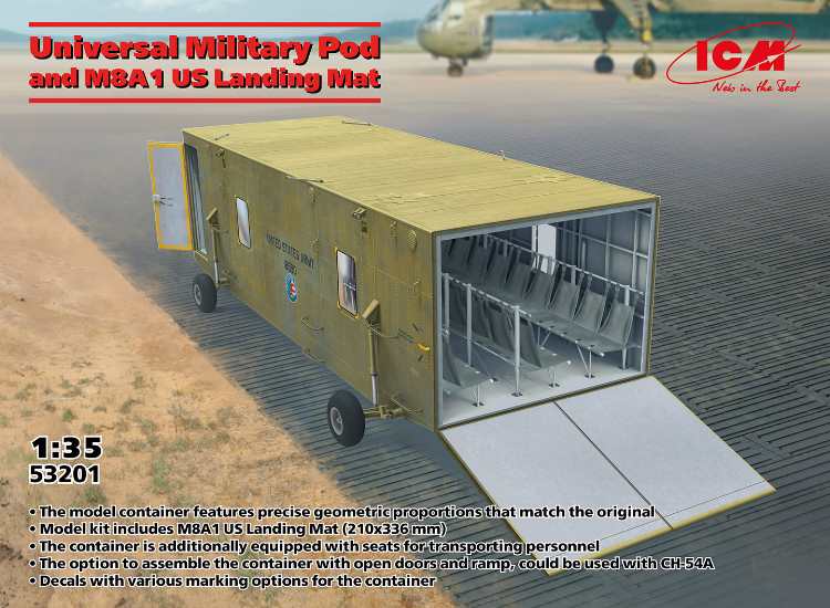 ICM 53201 1:35 Universal Military Pod And M8A1 US Landing Mat