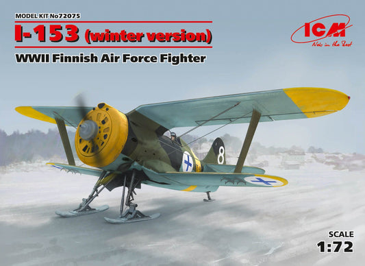 ICM 72075 1:72 Polikarpov I-153 WWII Finnish Air Force Fighter (Winter Version)