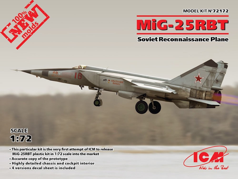 ICM 72172 1:72 Mikoyan MiG-25RBT Soviet Reconnaissance Plane